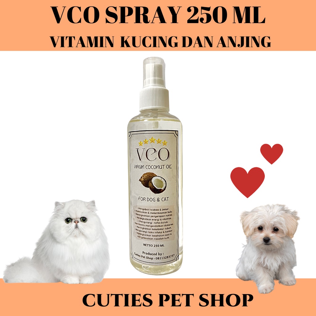 Vco SPRAY 250 ML VIRGIN COCONUT OIL Dog Cat Healthy Cat SCABIES Fungus