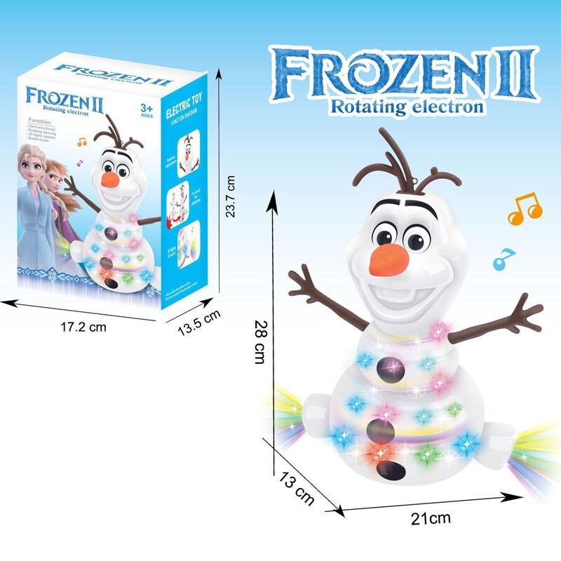 Frozen Dancing Snowman Olaf Robot Led Music Flashlight Electric Kids Xmas Toy 