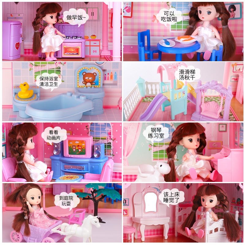 ☑◙Xixi Princess Barbie Doll House Set Dream Big House Mansion Toy Girl  Children s Day Gift | Shopee Malaysia