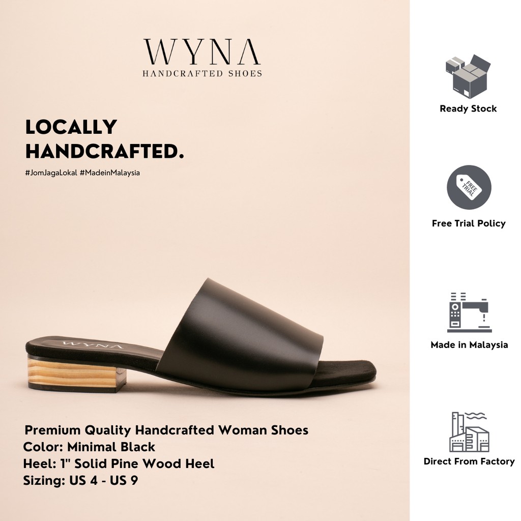 WYNA Handcrafted Sandals - Minimal Black