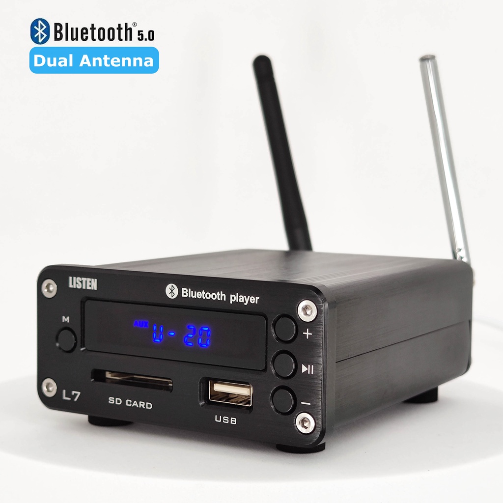 Bluetooth HiFi 5.0 Receiver DAC Stereo Audio Preamp USB Music Player SD FM Radio 