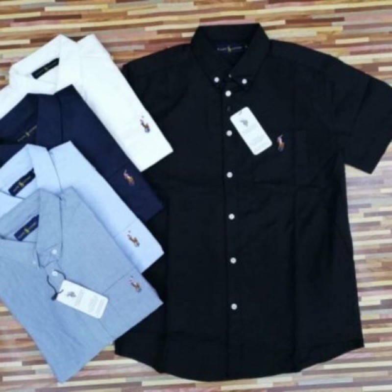 100 % Original_Polo Mens Short Sleeve Cotton Casual Shirts Male Solid Plaid Regular-Fit Man Social Shirth