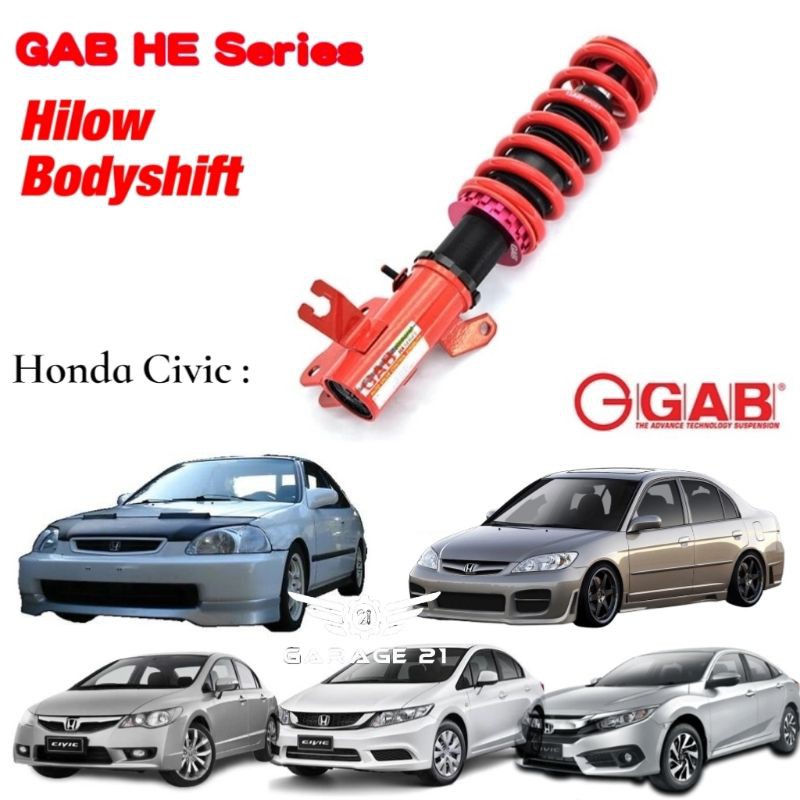 Honda Civic EG EK EJ ES FD FD2 FB FC GAB HE Series Hilow Bodyshift 