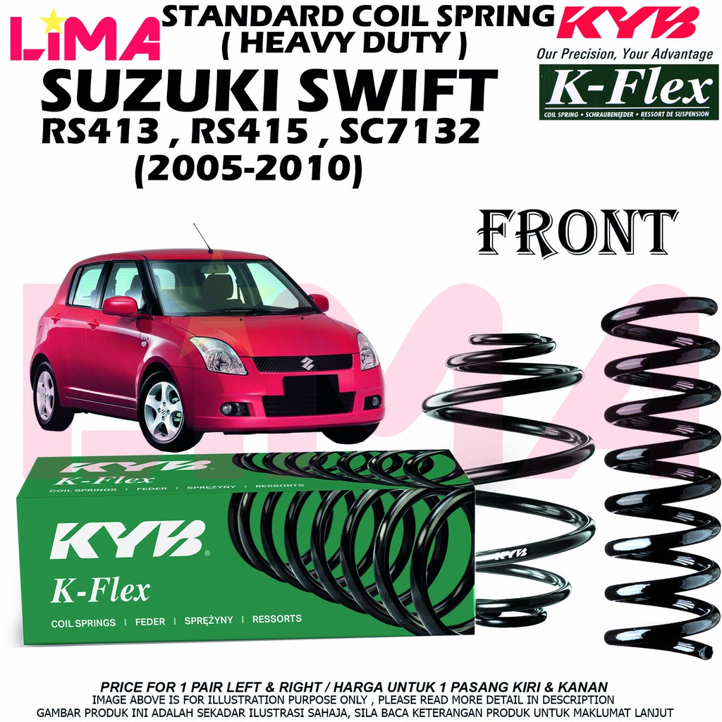 1 Pair Suzuki Swift Rs413 Rs415 Front Rear Coil Spring K Flex Kayaba Kyb Original 05 10 Shopee Malaysia