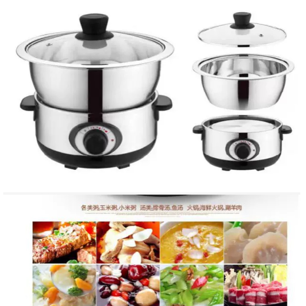Malaysia Ready Stock Electric Stainless Steel Multifunction Cooker Pot