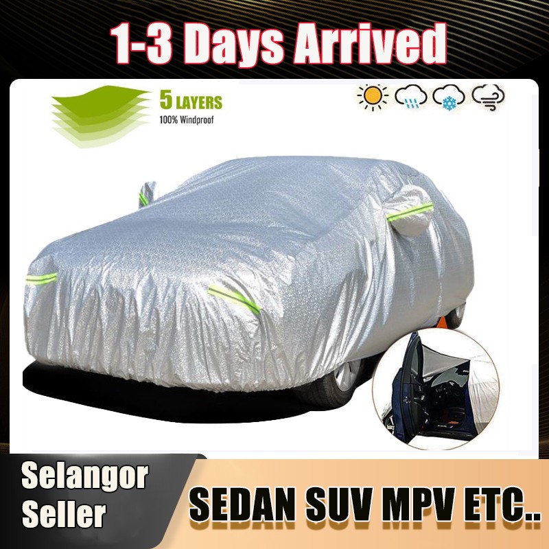 Aluminium Car Cover Outdoor UV Protection Waterproof Penutup Kereta ...