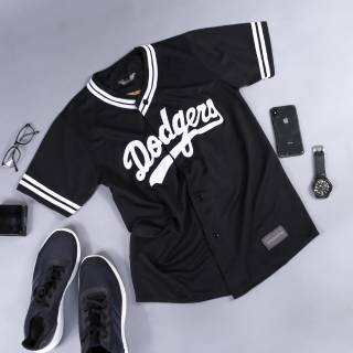 Baju Baseball Dodgers Putih