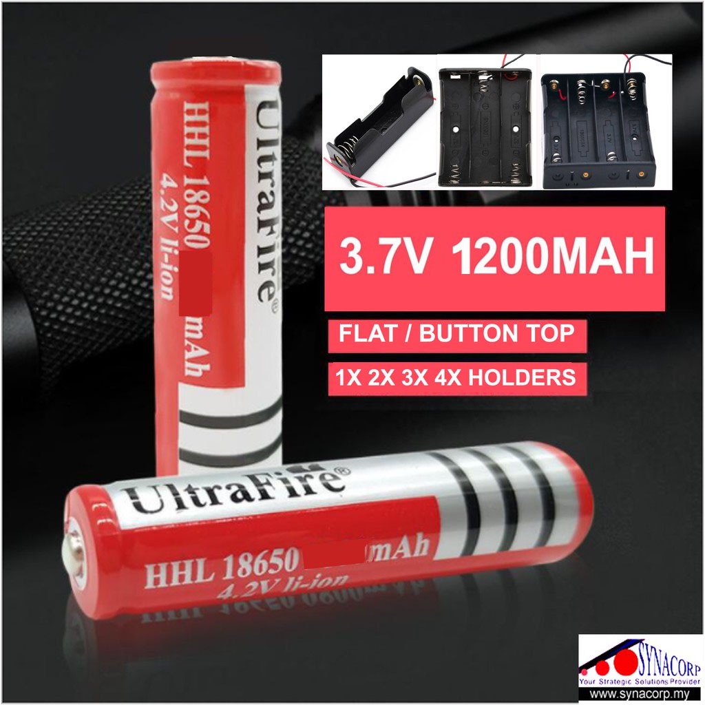 18650 Battery Holder 3.7V 1200mAh 4800mAH Rechargeable LiIon Battery