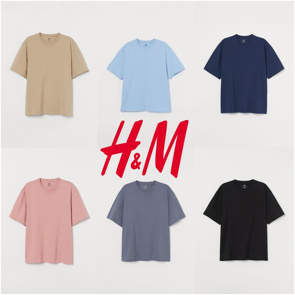 Tshirt H & M Relaxed Fit Plain T-Shirt Hnm Plain T-Shirt Hm Basic 100%