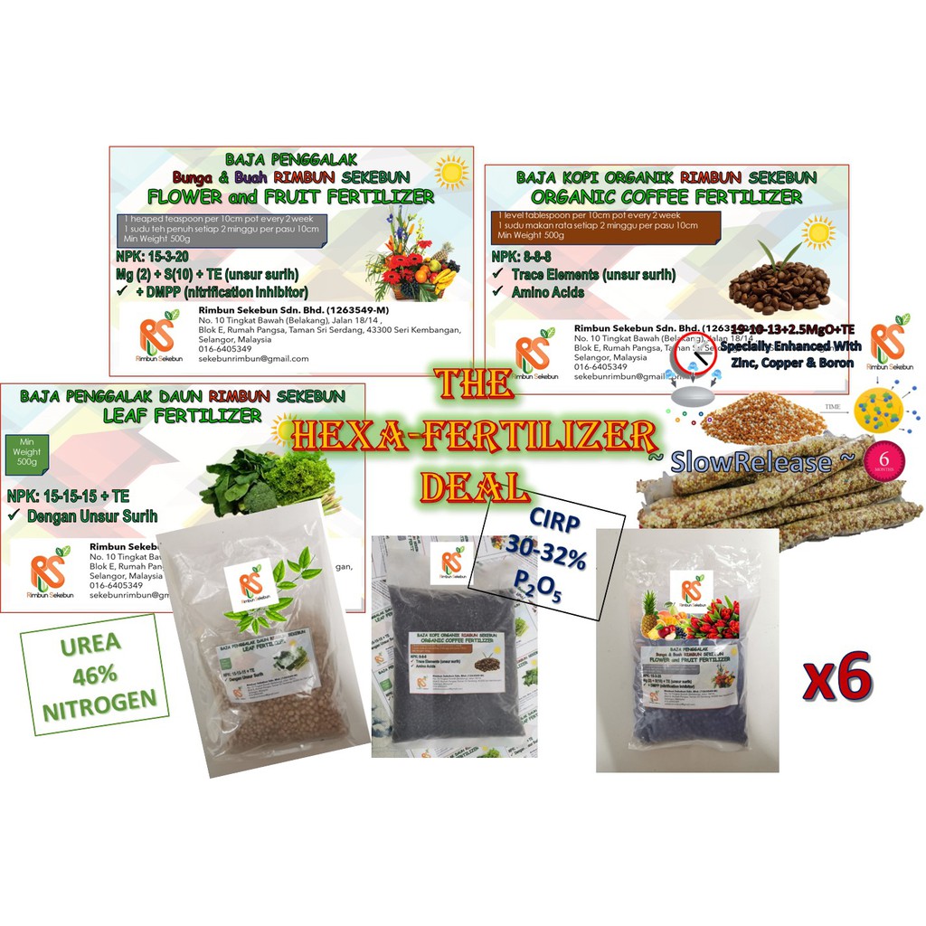 The Hexa Fertilizer Deal 6x 1kg Packs Of Your Favourite Fertilizer Shopee Malaysia