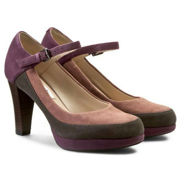 clarks heels purple