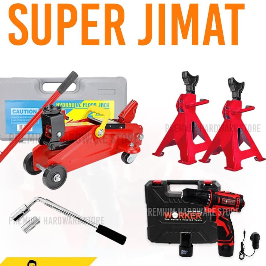2 Ton Hydraulic Floor Jack For Auto Repair Tools Car / Jack Kereta jack