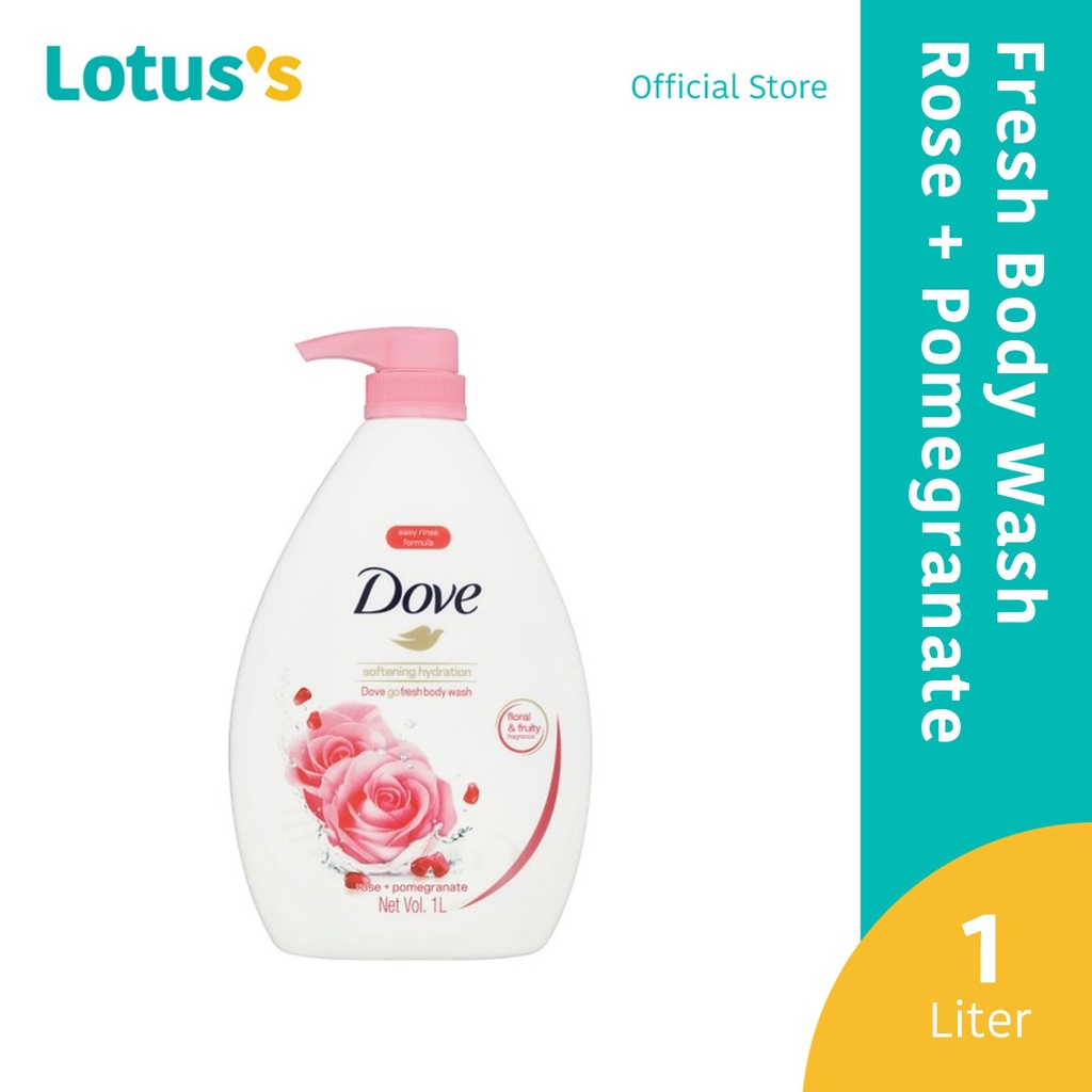 Dove Go Fresh Body Wash Rose + Pomegranate 1L Shopee Malaysia