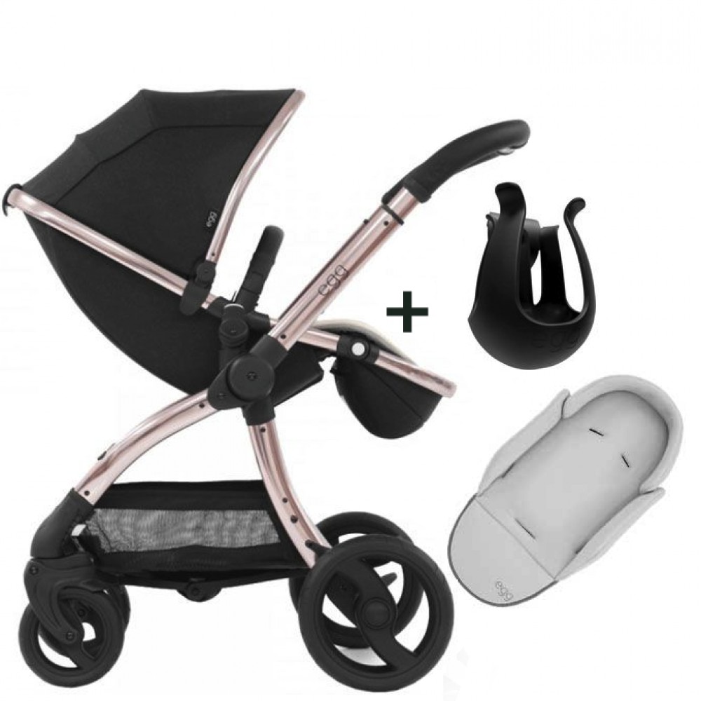 rose gold and black egg pram