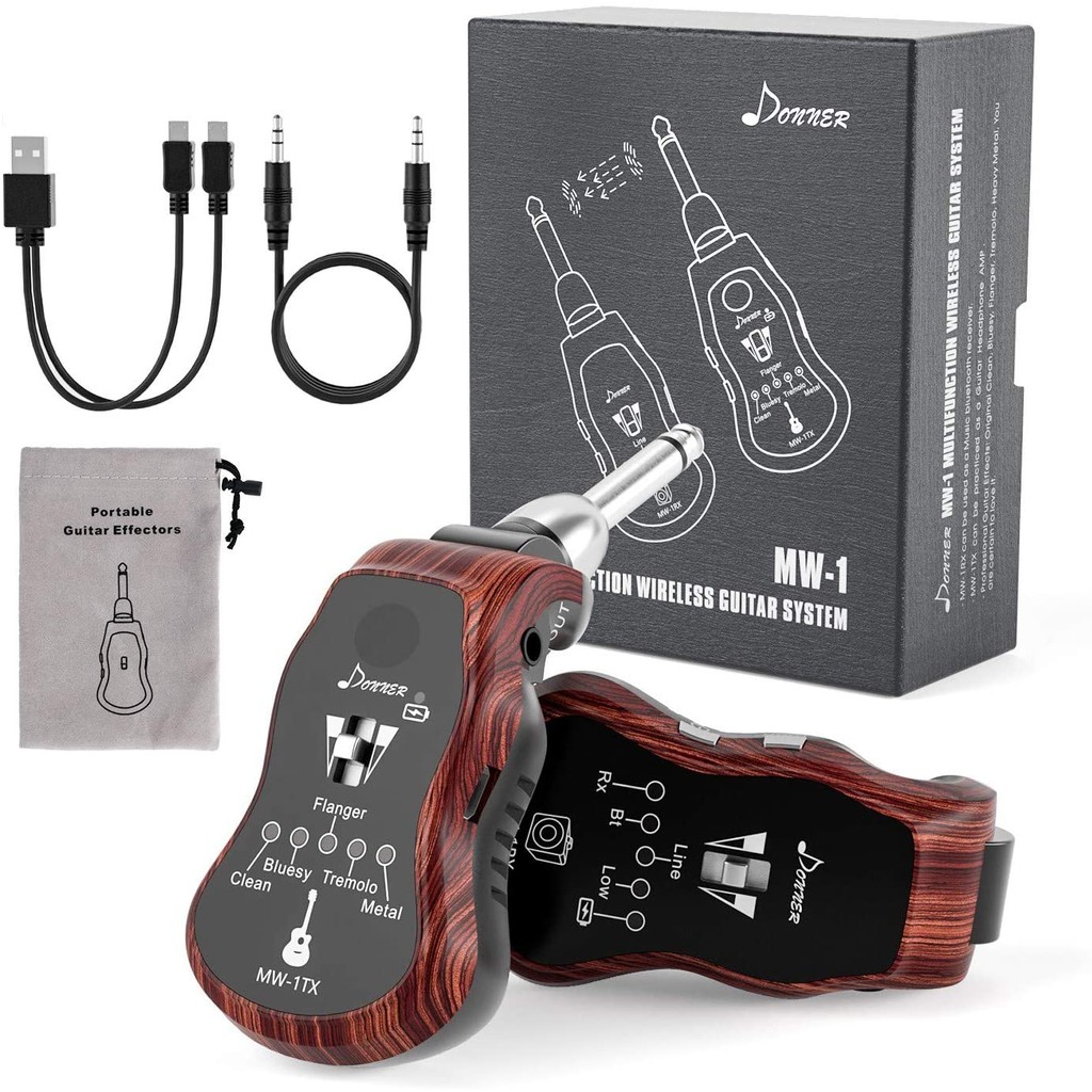 Donner MW1 Rechargeable UHF Wireless Guitar System with Multifunction