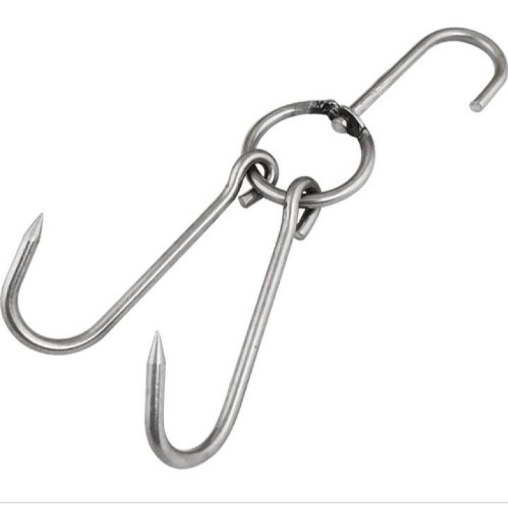 11 inchi Stainless Steel Meat Hook EXTRA THICK / 3 Head Meat Hook Thick ...