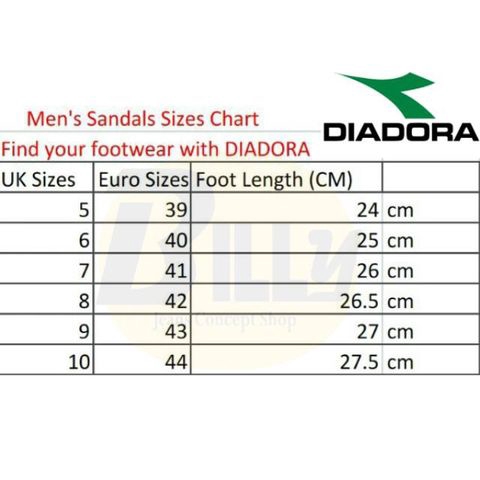 diadora size chart
