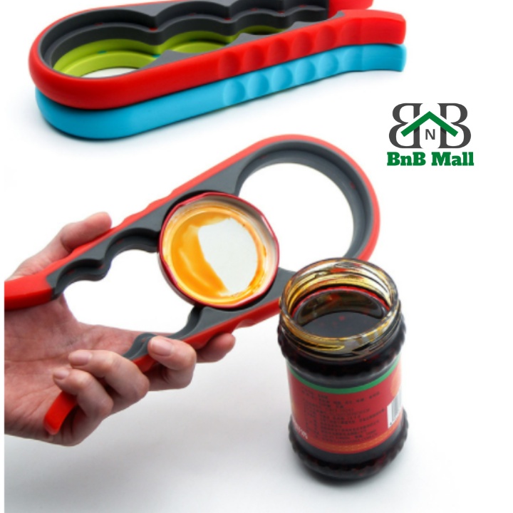 4 in 1 Figaro Household Anti-slip Silicone Can Opener Bottle Cap Opener Jar Opener Kitchen Helper Tools Pembuka 开瓶器