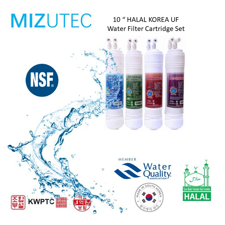 HALAL KOREA Water Filter Set 10 / 8 / 6 inch ; ( Sediment, Pre Carbon