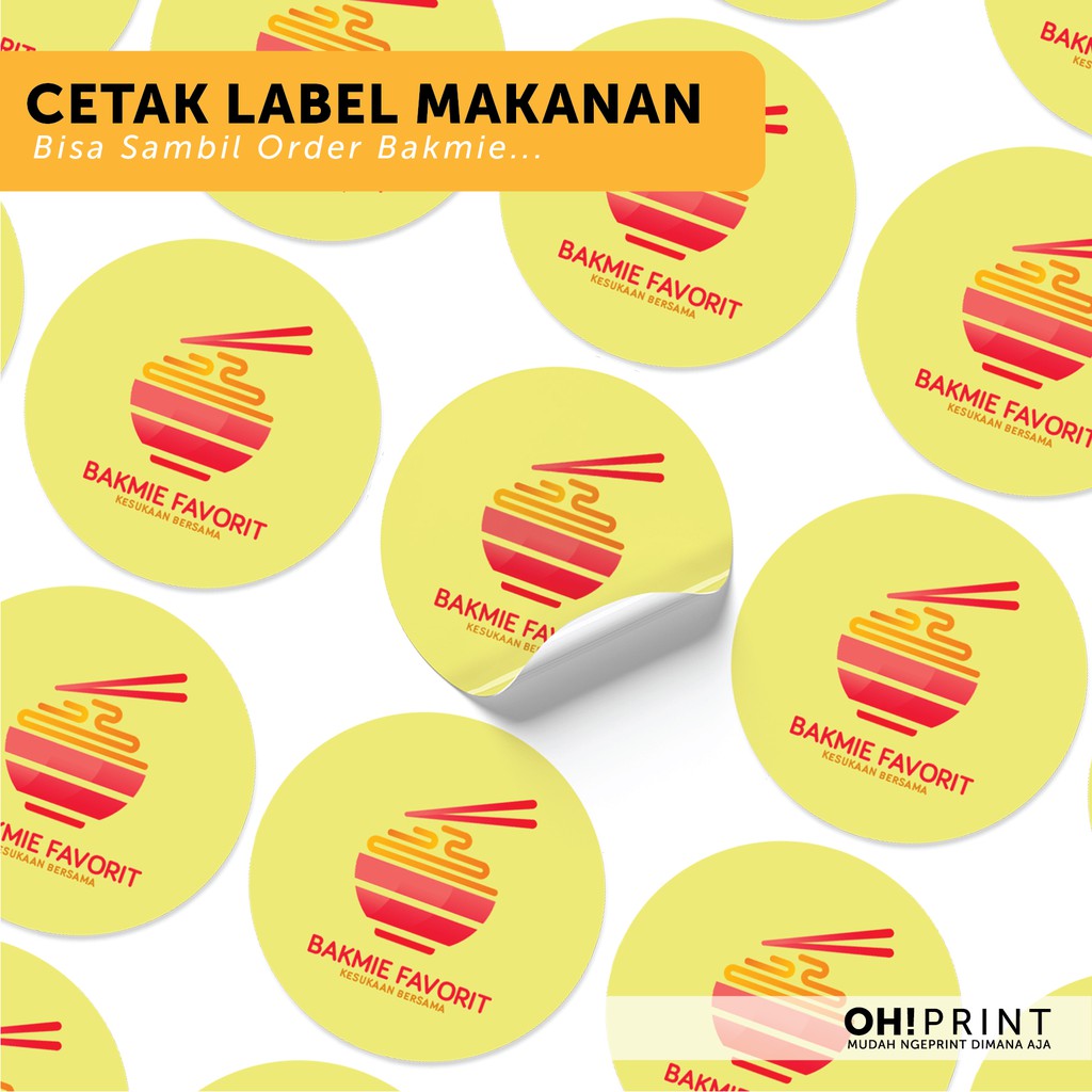 print label makanan
