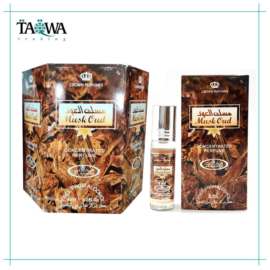 Musk Oud AL REHAB Perfume (6ml x 6pcs) Box 100 Original Attar UAE/KSA