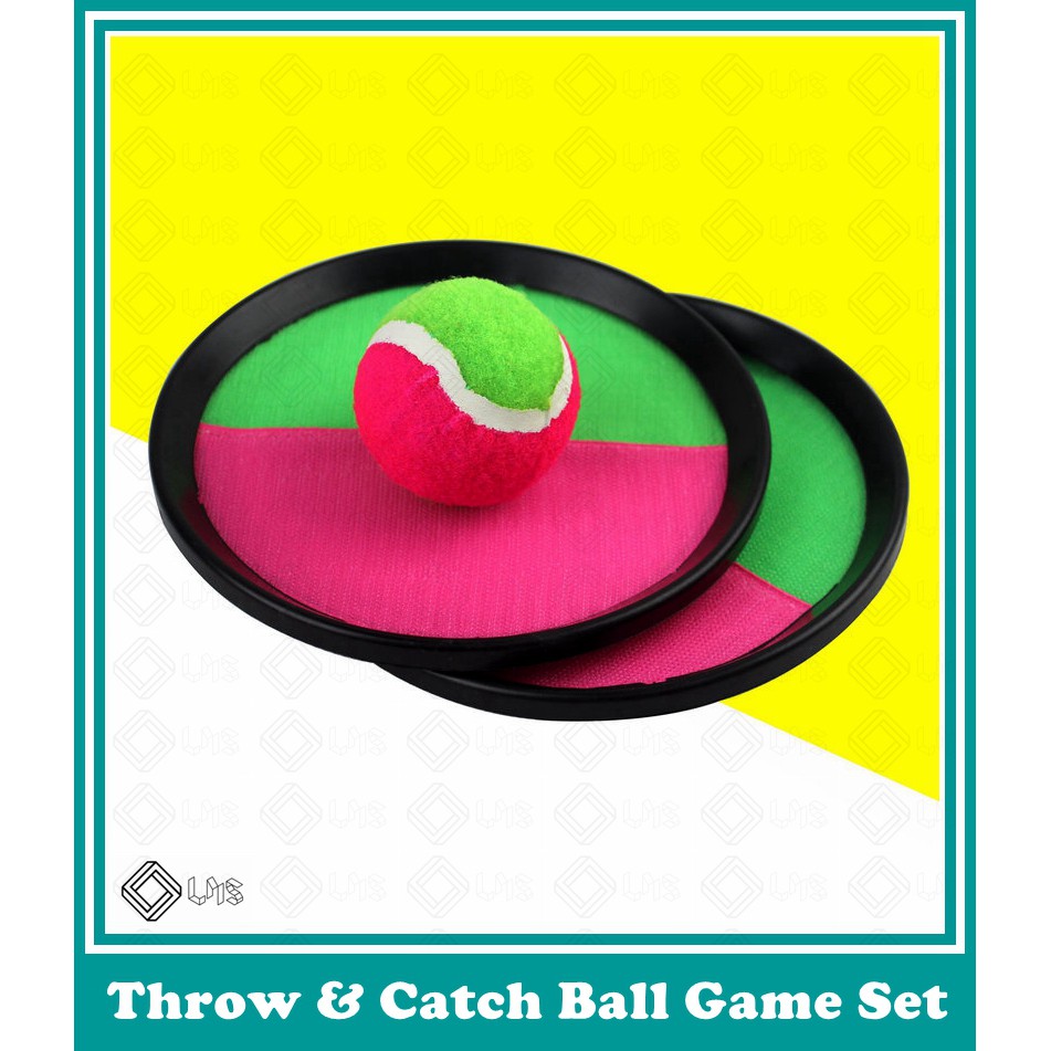 Toss And Catch Ball Game - 2 Paddles & 4 Balls Outdoor Beach Game