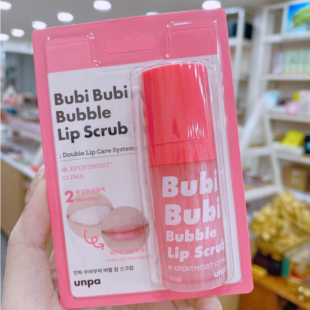 Unpa Bubi Bubi Lip Korean Lip Scrub, Korean Genuine Gel Detox Foam