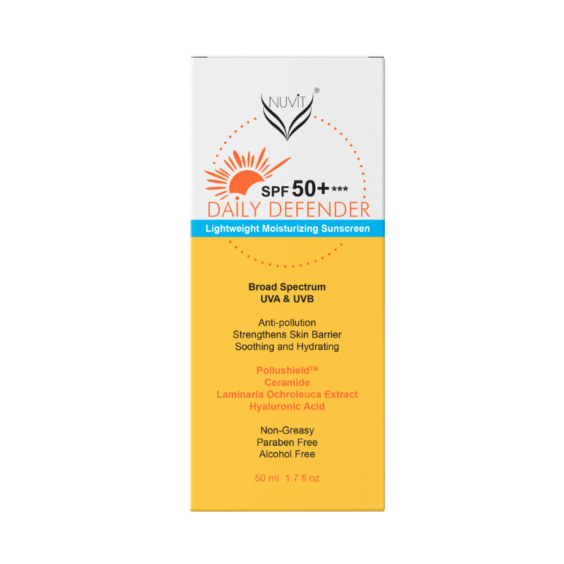 NUVIT DAILY DEFENDER LIGHTWEIGHT SUNSCREEN  SPF 50++ (TRAVEL SIZE & STD SIZE)