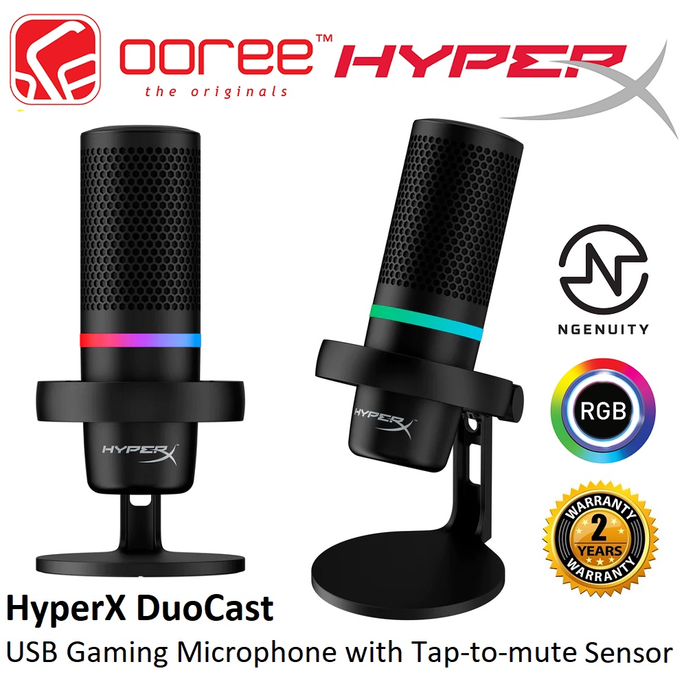 HYPER-X HYPERX DUOCAST RGB LIGHTING USB MICROPHONE WITH NGENUITY, TAP ...