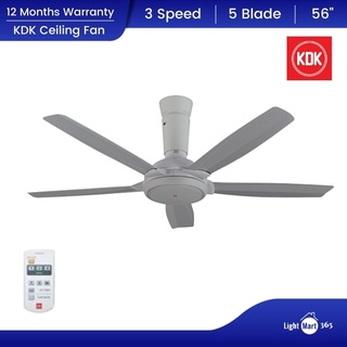 KDK Cooling Ceiling Fan 56 Inch Strong Air Breeze 5 Blade 3 Speed Remote Control Home Appliances  Kipas Siling 风扇 吊扇