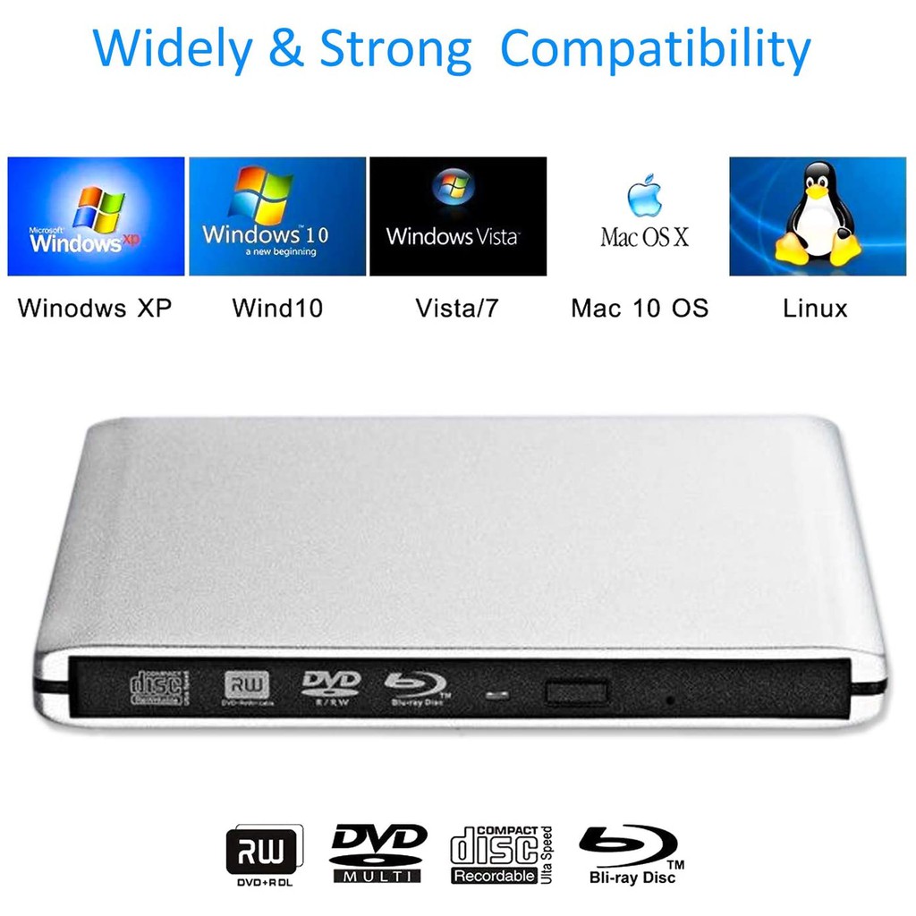 Blu Ray External Aluminum Usb C Usb 3 0 3d Blu Ray Burner Dvd Cd Writer Drive Shopee Malaysia