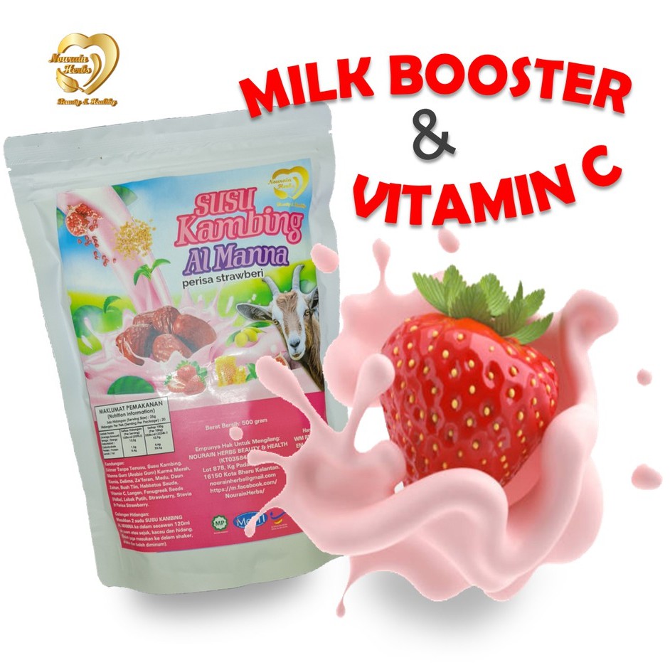 [[MILK BOOSTER]] 100% ORIGINAL SUSU KAMBING STRAWBERY UNTUK KULIT DAN TAMBAH SUSU BADAN