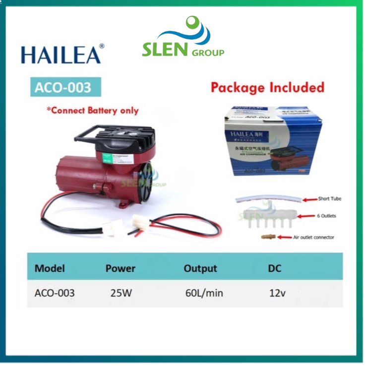 SLEN Hailea Air Compressor ACO 003 DC 12V Oxygen Air