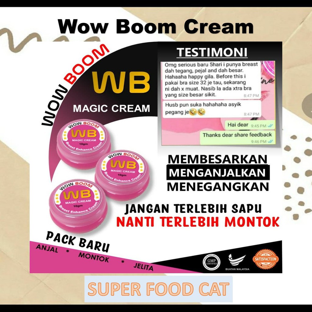 Breast Cream Wow Boom - Memontotkan & Membesarkan Payudara