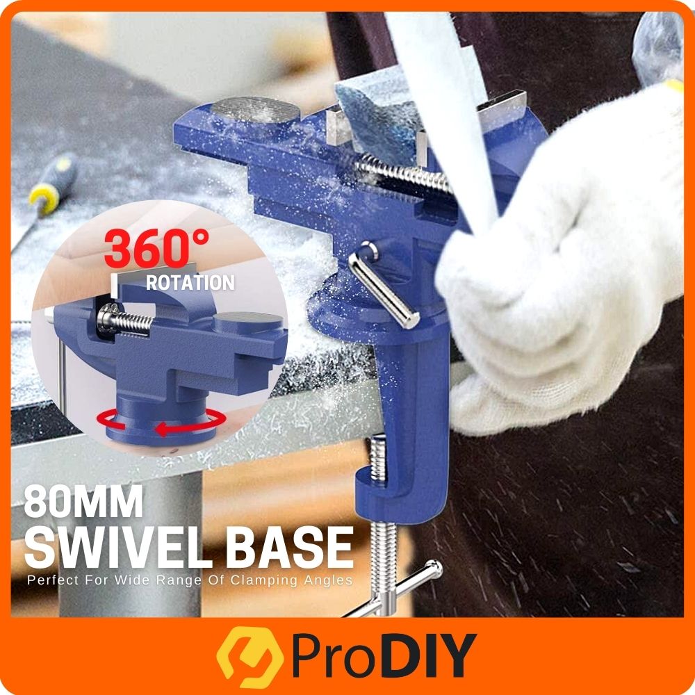 80mm 360° Rotation Heavy Duty Swivel Base Table Vise Clamp Portable Work Bench Vice For Woodworking Cutting Metalworking