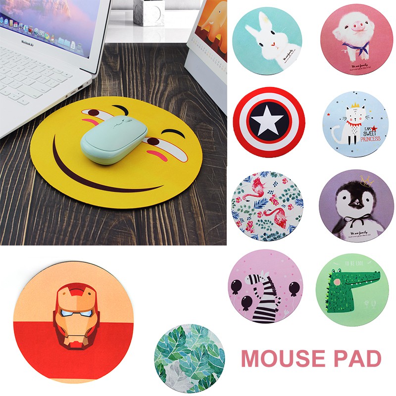 Cool Superhero Iron Man Cute Funny Mouse Mat for Kid and Office Gift Round Gaming Mouse Pad Computer Mousepad for Laptop and Desktop 