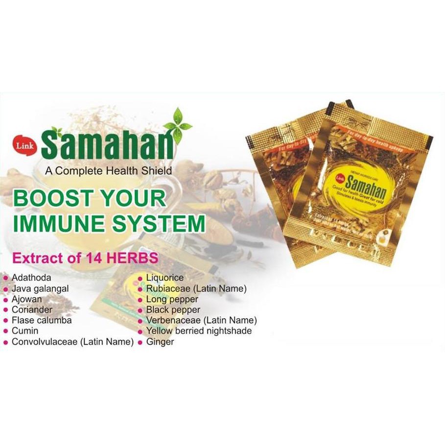 Samahan Herbal Extracts Tea Sachets 14 herbs for Cold, Cough, Fever