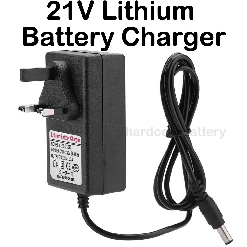 Battery Charger Replacement for Cordless Electric Drill UK Plug AC 110-240V DC 21V 5.5mm 