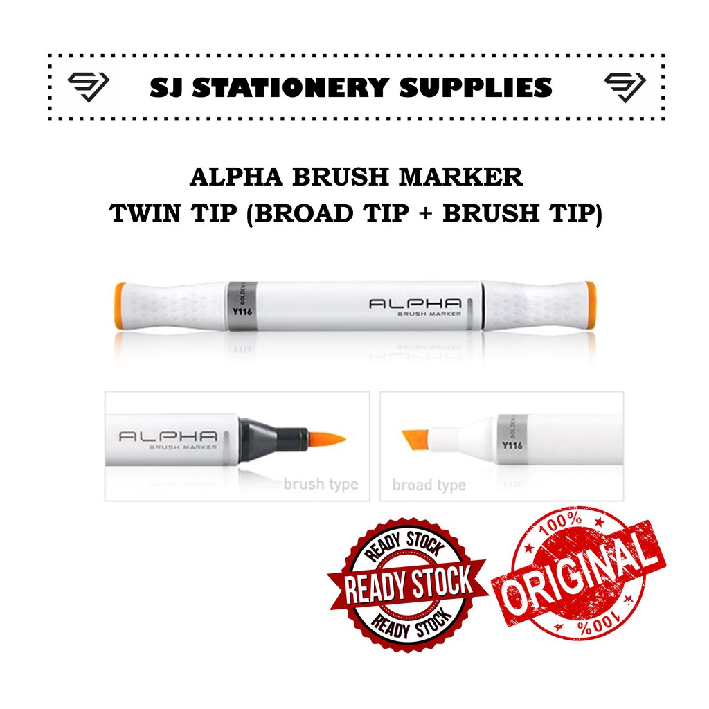 ALPHA Brush Twin Tip Marker (Full Customize Color) | Shopee Malaysia