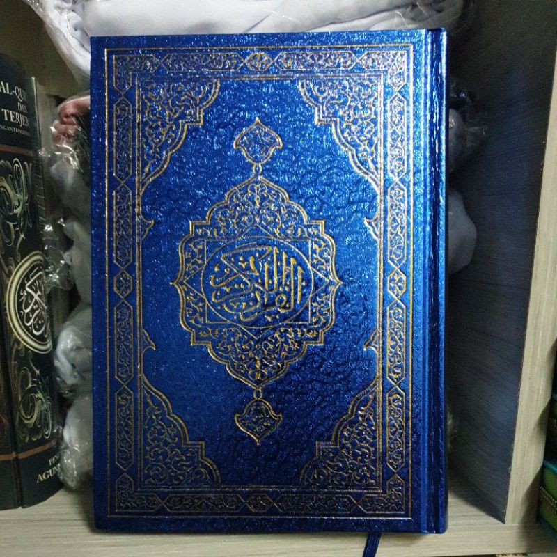 Al Quran Kulit Warna Kebiruan Emas A5