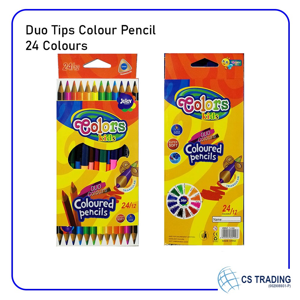Triangular Duo Tip Colour Pencil 24 Colours