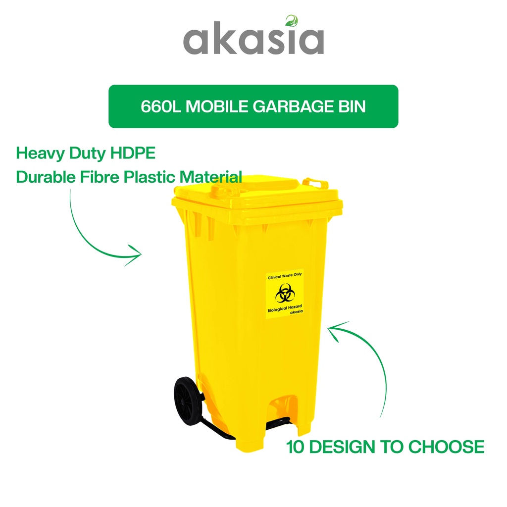 Biohazard Pedal Waste Bins/ Medical Waste Bins / Yellow Waste Bins