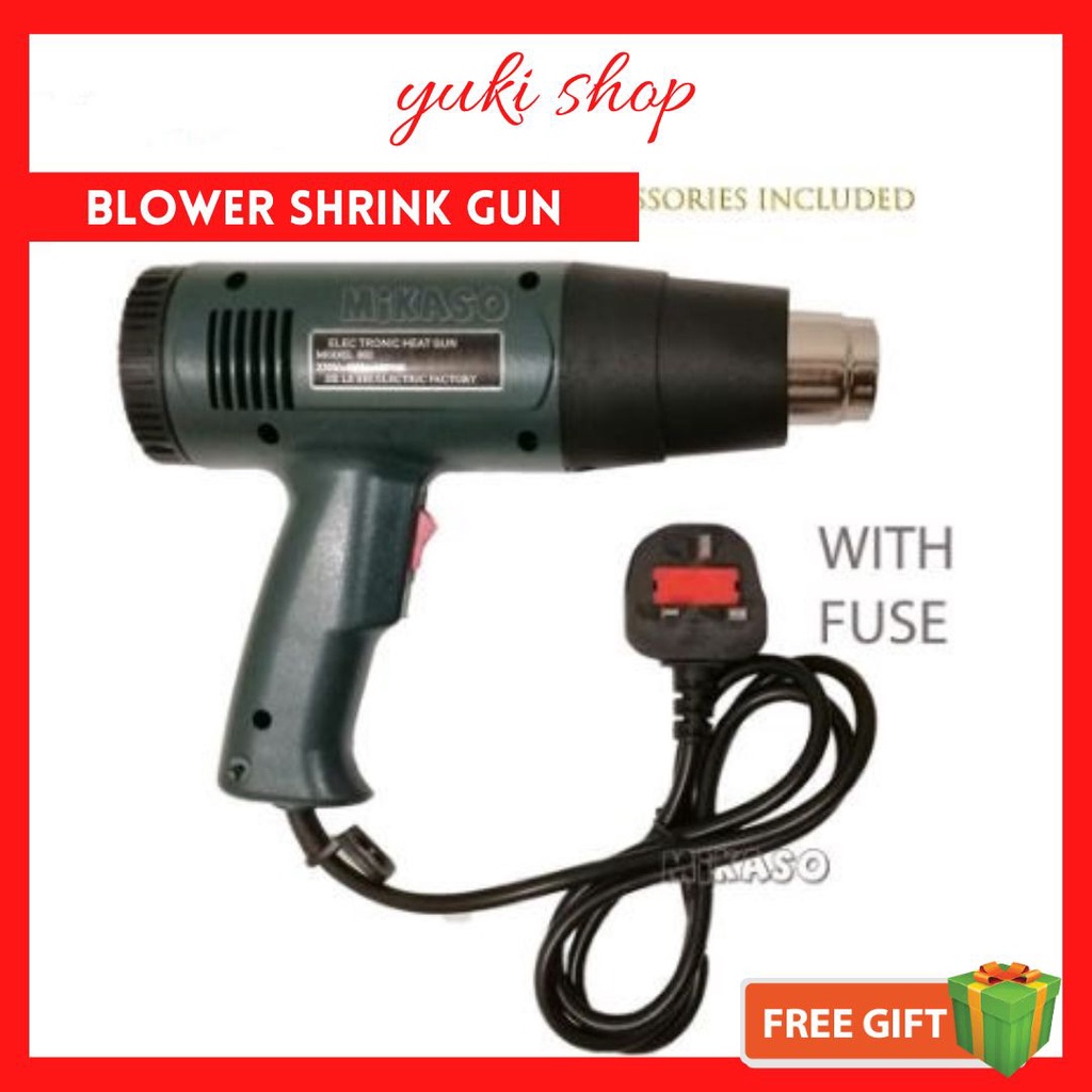1800W Blower Shrink Gun Hot Air Heat Gun Adjustable with Accessories