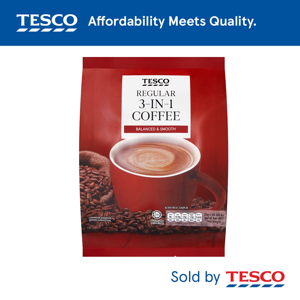 Tesco Regular 3 in 1 Premix Coffee (30's x 20g) Shopee Malaysia