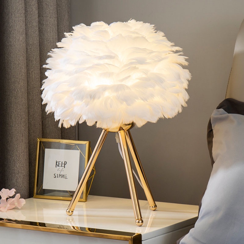 table lamps for bedroom modern luxury living room led feather lamp for