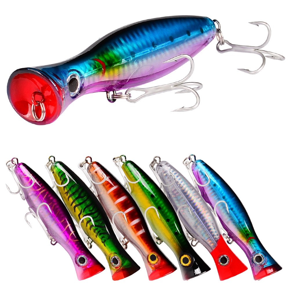 Sea Fishing Popper Fishing Lures 13cm 43g Laser Coating Top Water