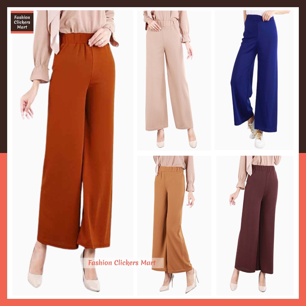 FC Mart Seluar Perempuan Palazo Pants Women Wide Leg Pants Plus Size ...