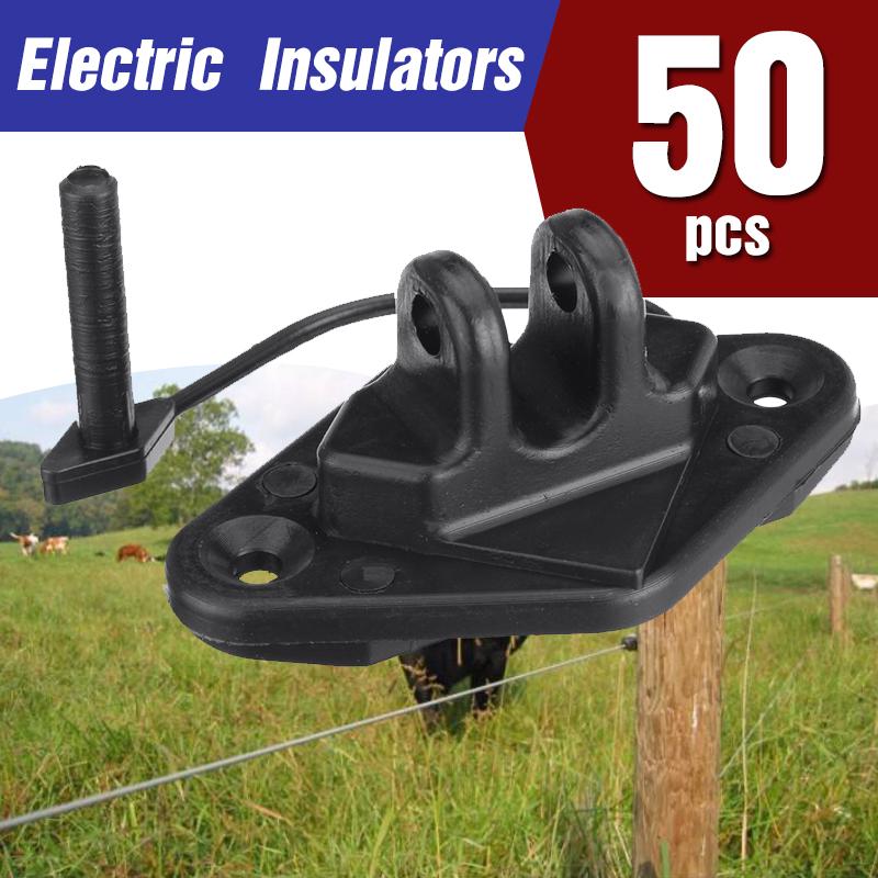 50PCS Electric Insulators Fencing Insulators Plastic Screw In