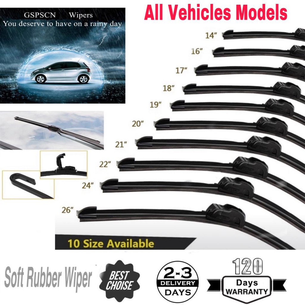 Soft Rubber Wipers Car Wiper Blade kereta wiper for Alza Myvi Axia Wira