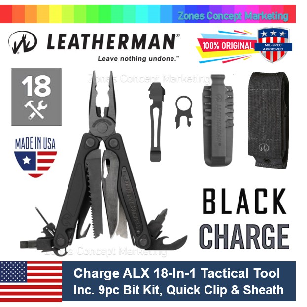 Leatherman Charge Alx Black 18 In 1 Tactical Multi Tool Inc 9pc Bit Kit Quick Clip And Premium Sheath Made In Usa Shopee Malaysia